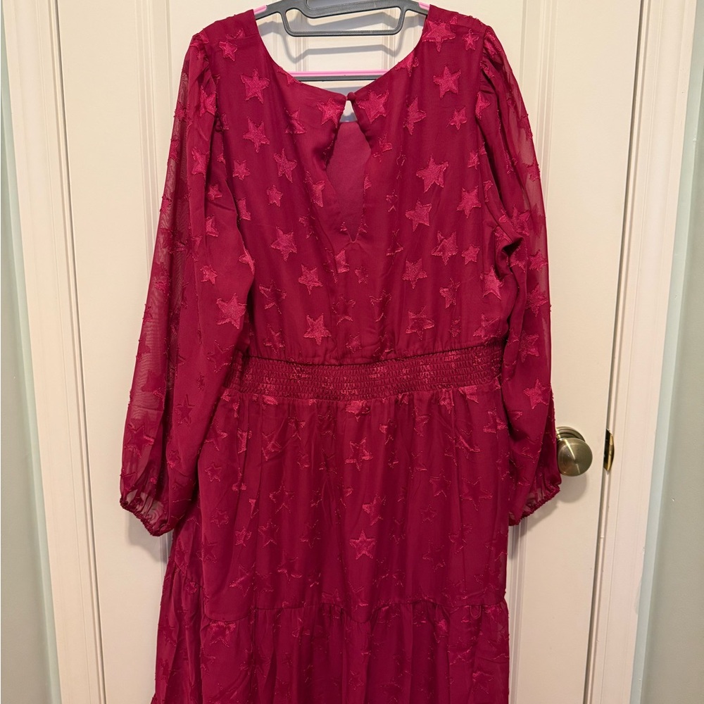 Torrid Star Embroidered Pink Dress